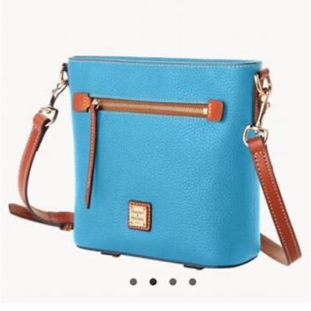 🆕 Dooney & Bourke Blue Pebble Leather Crossbody Bag - Picture 2 of 4